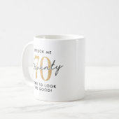 Grappig 70ste verjaardagscadeau koffiemok (Voorkant links)