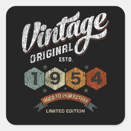 Grappig 71 jaar oud 1954  71ste verjaardagscadeau vierkante sticker (Voorkant)