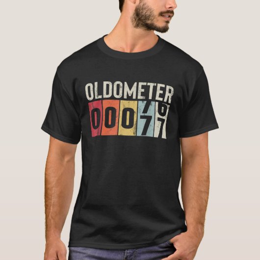 Grappig 77 jaar oud Oldometer  77e verjaardag T-shirt (Voorkant)