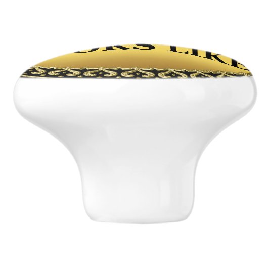 Grappig, 79-jarig uiterlijk keramische knop (Zijkant)