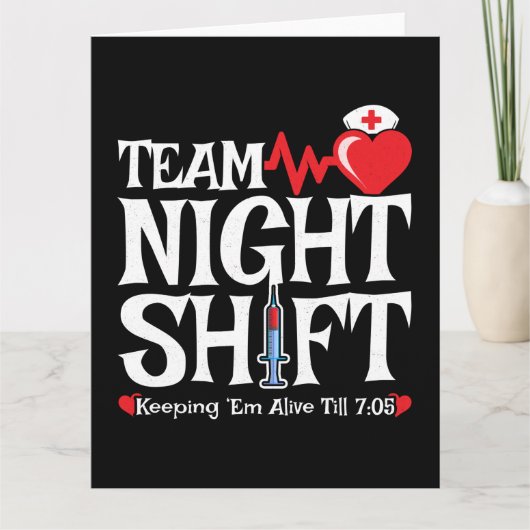 Grappig 7:05 Team Nachtdienst Verpleegster Waarder Kaart (Voorkant)