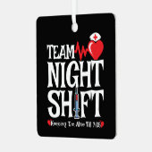 Grappig 7:05 Team Nachtdienst Verpleegster Waarder Metalen Ornament (Voorkant links)