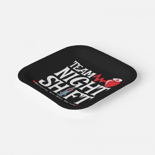 Grappig 7:05 Team Nachtdienst Verpleegster Waarder Papieren Bordje (Gebogen)