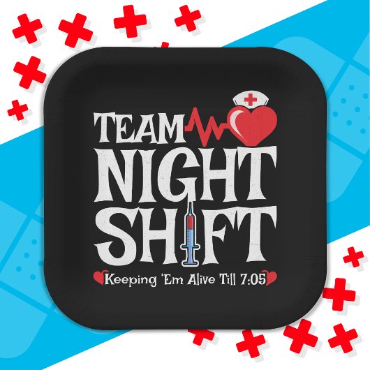 Grappig 7:05 Team Nachtdienst Verpleegster Waarder Papieren Bordje