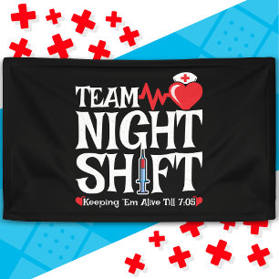 Grappig 7:05 Team Nachtdienst Verpleegster Waarder Spandoek