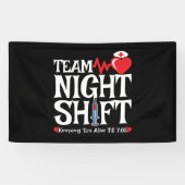 Grappig 7:05 Team Nachtdienst Verpleegster Waarder Spandoek (Horizontaal)