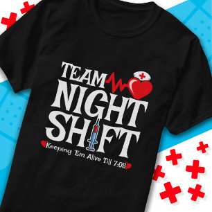 Grappig 7:05 Team Nachtdienst Verpleegster Waarder T-shirt