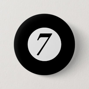 Grappig 7 Ball Magic Zeven Ball Biljart Pool Rood Ronde Button 5,7 Cm