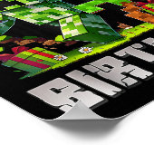 Grappig 7 jaar oude 7e verjaardag Pixel Art Gamer  Poster (Hoek)