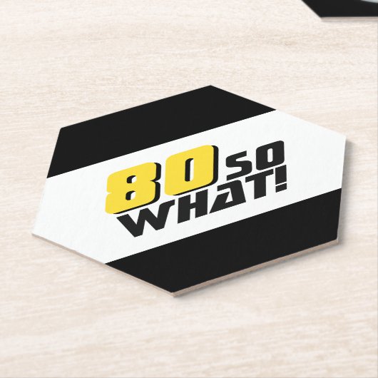 Grappig 80 dus wat Quote 80th Verjaardag Kartonnen Onderzetters (Schuin)