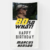 Grappig 80 dus wat Quote Foto 80e Verjaardagsfeest Spandoek (Verticaal)