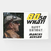 Grappig 80 dus wat Quote Foto 80e Verjaardagsfeest Spandoek (Horizontaal)