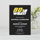 Grappig 80 dus wat Quote Zwart 80e Verjaardag Kaart (Staand voorkant)