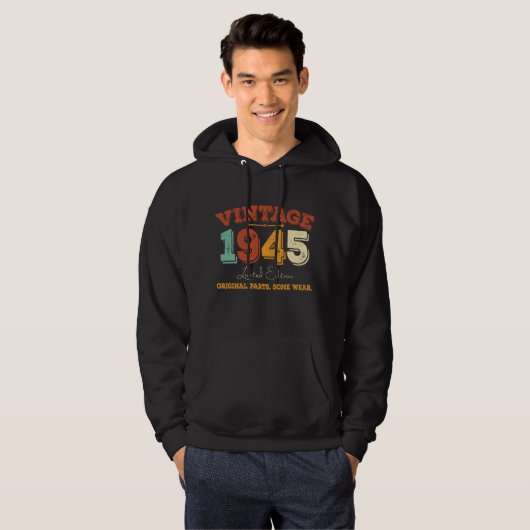 Grappig 80 jaar oud 1945  80ste verjaardagscadeau hoodie (Voorkant volledig)