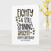 Grappig 80 jaar oud worden 80ste verjaardag voor v kaart (Gele Bloem)