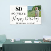 Grappig 80, wat foto van de 80ste verjaardag van d spandoek (Beurs)