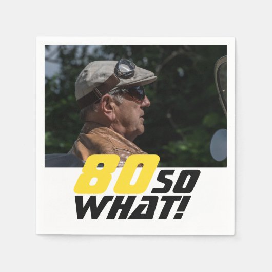 Grappig 80, wat Quote Foto 80th Birthday Servet (Voorkant)