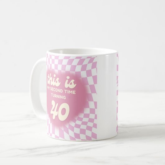 Grappig 80e verjaardag Quote Tweede keer draaien F Koffiemok (Voorkant links)