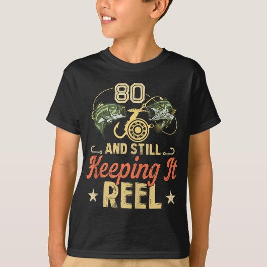 Grappig 80ste verjaardag Gevist Shirt voor mannen (Voorkant)