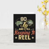 Grappig 80ste verjaardag Gevist Shirt voor mannen  Kaart (Gele Bloem)