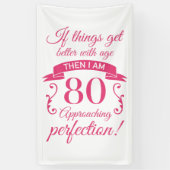 Grappig 80th Birthday 'Perfection' Spandoek (Verticaal)