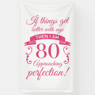 Grappig 80th Birthday 'Perfection' Spandoek