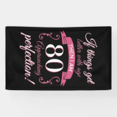 Grappig 80th Birthday 'Perfection' Spandoek (Horizontaal)