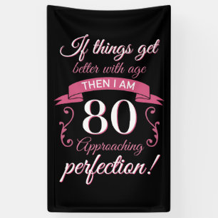 Grappig 80th Birthday 'Perfection' Spandoek