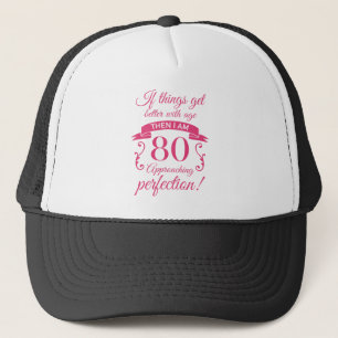 Grappig 80th Birthday 'Perfection' Trucker Pet