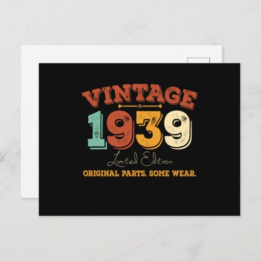 Grappig 86 jaar oud 1939  86ste verjaardagscadeau briefkaart (Voorkant / Achterkant)