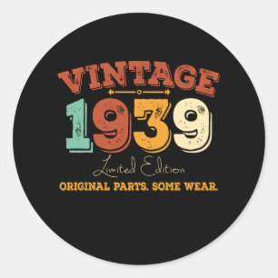 Grappig 86 jaar oud 1939 86ste verjaardagscadeau ronde sticker