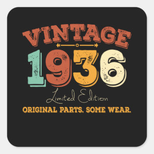 Grappig 89 jaar oud 1936 89ste verjaardag cadeau vierkante sticker