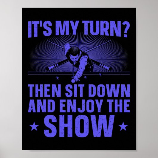 Grappig 8 Ball Pool Design voor mannen Vrouwen Poo Poster (Voorkant)