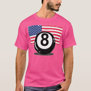 Grappig 8 Ball USA biljart poolspeler Acht Ball B T-shirt