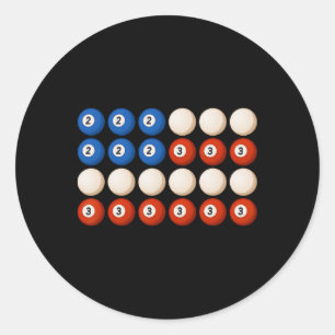 Grappig 8-ball USA Flag Retro Patriottische Pool B Ronde Sticker