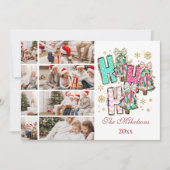 Grappig 8 Foto Ho Ho Ho Kerstfamilie Feestdagenkaart (Voorkant)