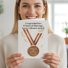 Grappig 8e bruiloft Jubileum Bronzen medaille