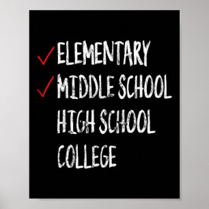 Grappig 8e klas Afstuderen Gift Middelbare School  Poster