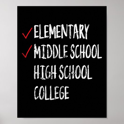 Grappig 8e klas Afstuderen Gift Middelbare School  Poster (Voorkant)