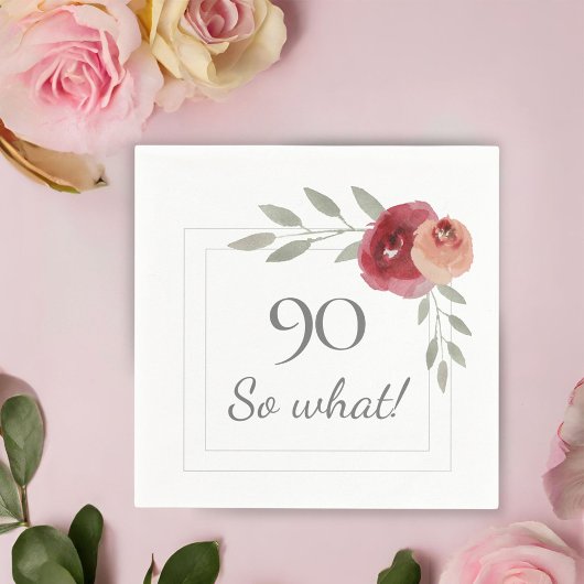 Grappig 90 Dus wat Waterverf 90th Birthday Party Servet