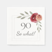 Grappig 90 Dus wat Waterverf 90th Birthday Party Servet (Voorkant)