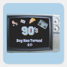 Grappig 90's Theme Oude Televisie Verjaardag Stick