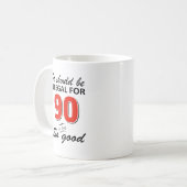 Grappig 90ste jaar oud design koffiemok (Voorkant links)