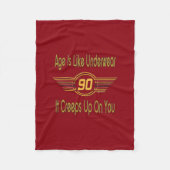 Grappig 90th Birthday Gifts. Leeftijd is als onder Fleece Deken (Voorkant)