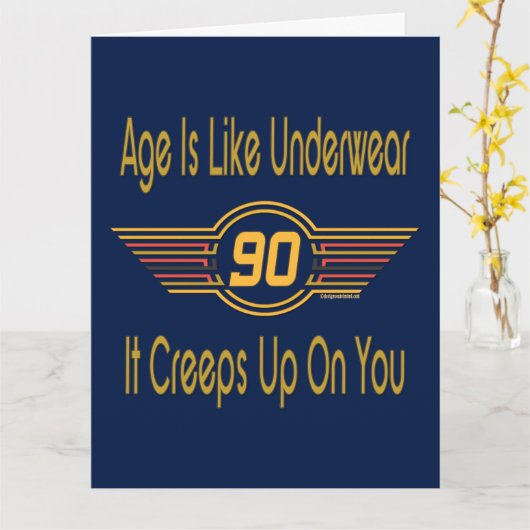 Grappig 90th Birthday Gifts. Leeftijd is als onder Kaart (Gele Bloem)