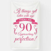 Grappig 90th Birthday 'Perfection' Spandoek (Verticaal)