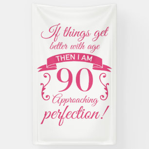 Grappig 90th Birthday 'Perfection' Spandoek