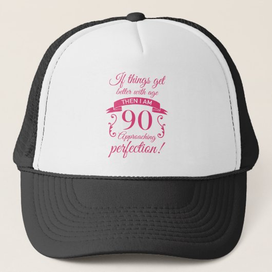 Grappig 90th Birthday 'Perfection' Trucker Pet (Voorkant)