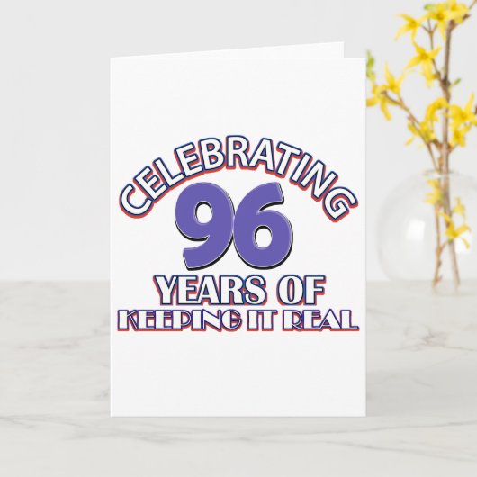 Grappig 96ste verjaardagsdesign kaart (Gele Bloem)