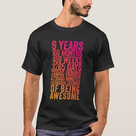 Grappig 9e Verjaardag Shirt Oude Meter Grappig 9 J (Voorkant)